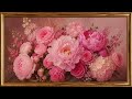 Pink Peonies Painting | 4K Floral TV Background | Art Screensaver | 2 Hour Loop