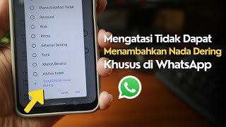 Cara Mengatasi Tidak Dapat Menambahkan Nada Dering Khusus di WhatsApp | Terbaru