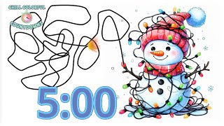 5 Minute Snowman Timer Bomb • Winter Fuse Countdown • Festive Holiday Timer