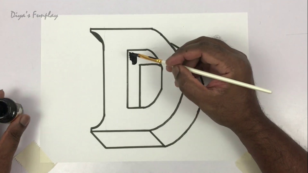 Draw letter D in 3D for assignment and project work | Alphabet D ...