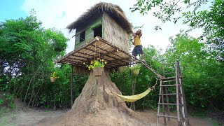 Build Awesome Beautiful House With Bamboo Thach Roof On High Land