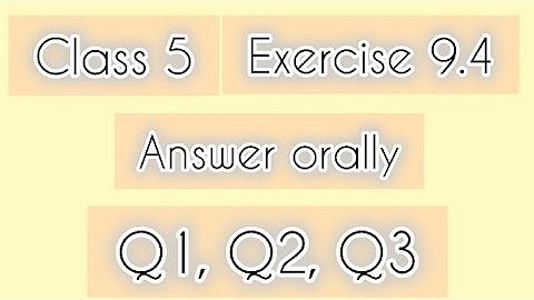 Class 5th|Mathematics|Chapter 9|Exercise 9.4|Answer Orally|Perimeter & Area