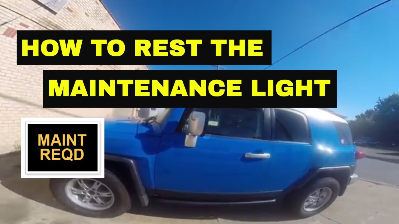 How To Reset The Oil Light On A Toyota Fj Cruiser Youtube