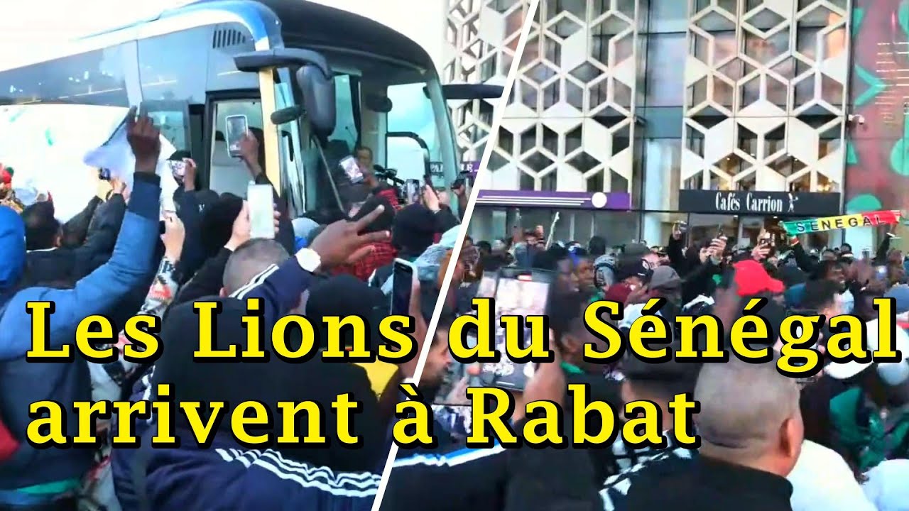 « Les Lions du Sénégal arrivent à Rabat 🦁 Foule incroyable, sécurité dépassée ! »