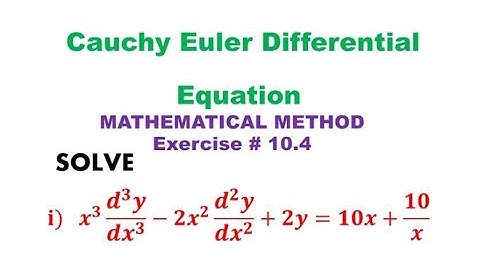 Cauchy Euler differential equation, solve x^3y