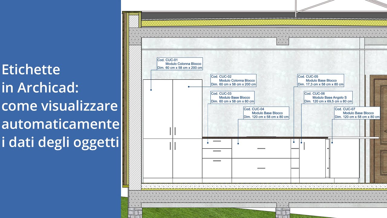 Etichette associative in Archicad: come visualizzare automaticamente i dati degli oggetti