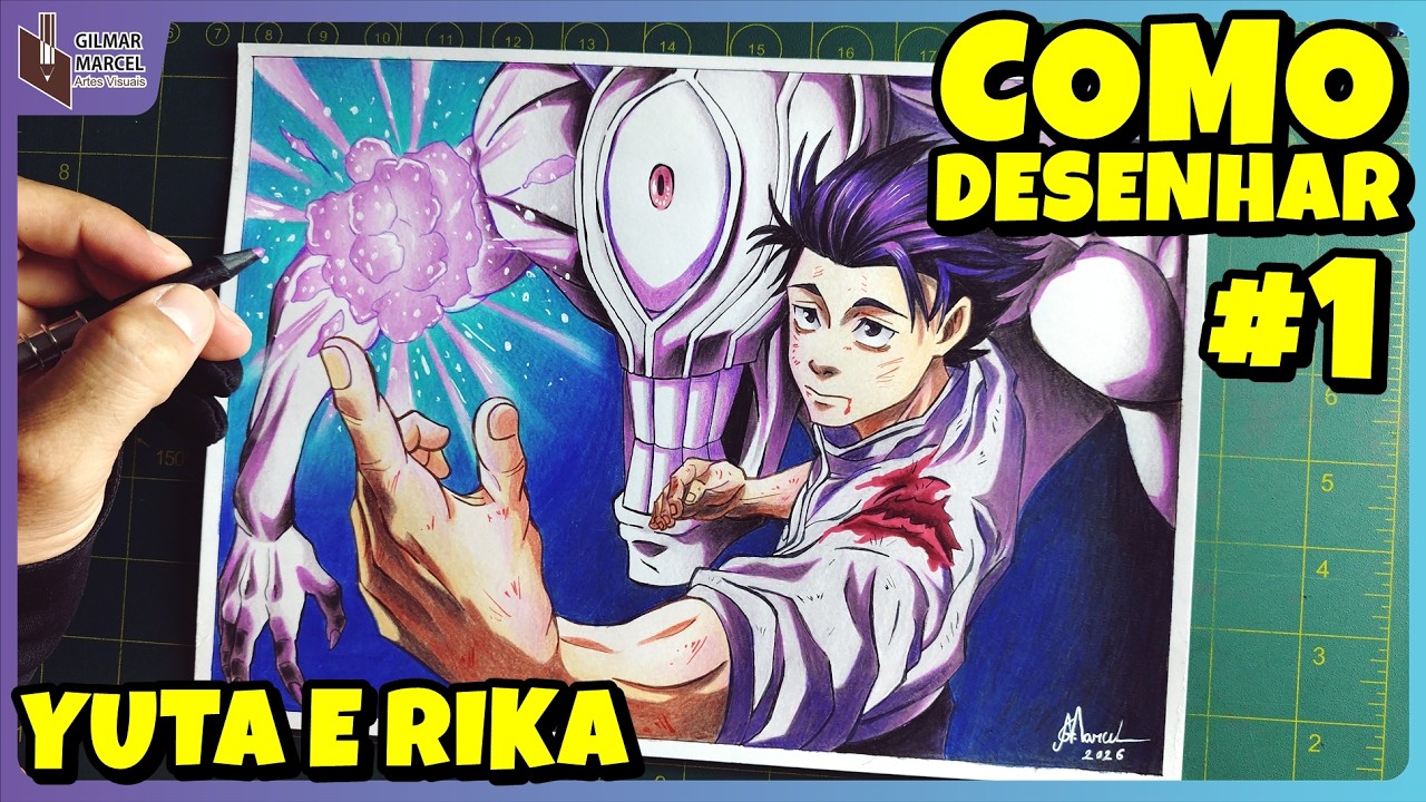 Como Desenhar YUTA e RIKA no Nível PRO | Tutorial Avançado de Jujutsu ...