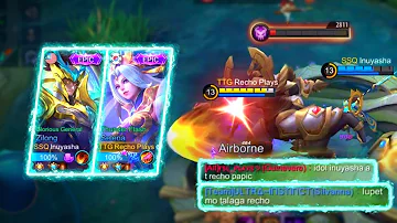 RECHO Meet Top 1 Global Zilong (Inuyasha🔥) Enemy and Allies auto Pa shout out! - Mobile Legends
