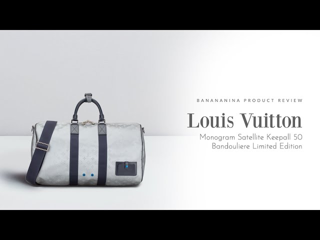 Louis Vuitton Satellite Keepall Bandouliere 50 Monogram Travel Bag Silver