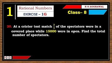 Math Class 8 | Exercise- 1G | Qus. 20 | Rational Numbers | Chapter - 1 | R S AGGARWAL  #mvo