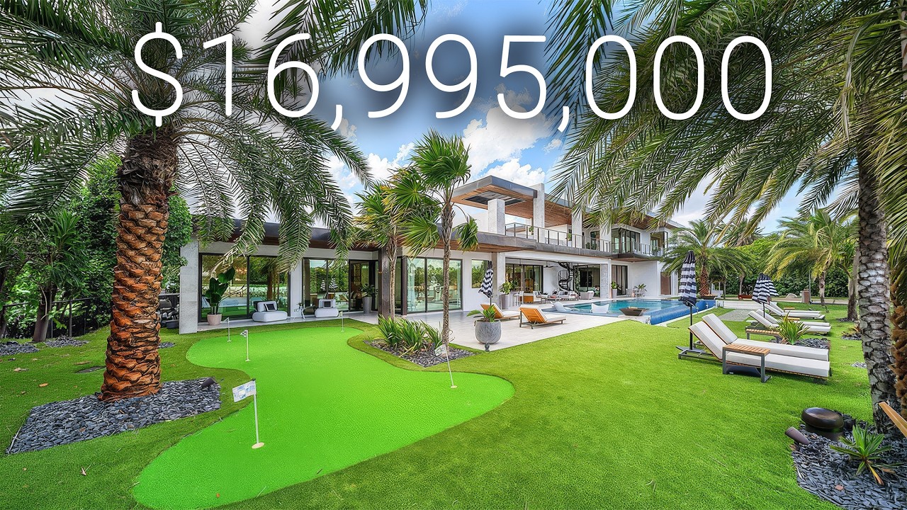 Inside a $16,995,000 Mansion with Putting Area, 2 Docks, 6+ Car Garage, and 161ft of Waterfront!