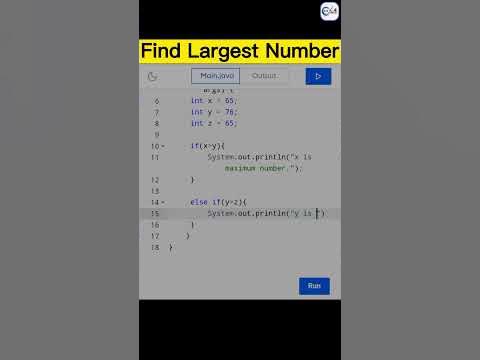 Find Largest Number among Three Numbers in Java | Largest number in ...