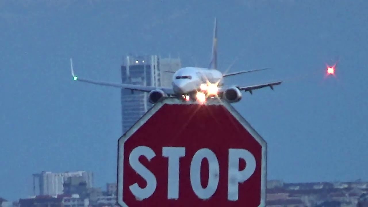 Ryanair Boeing 737-8AS landing at Turin Caselle Airport TRN from Cagliari Elmas Airport CAG