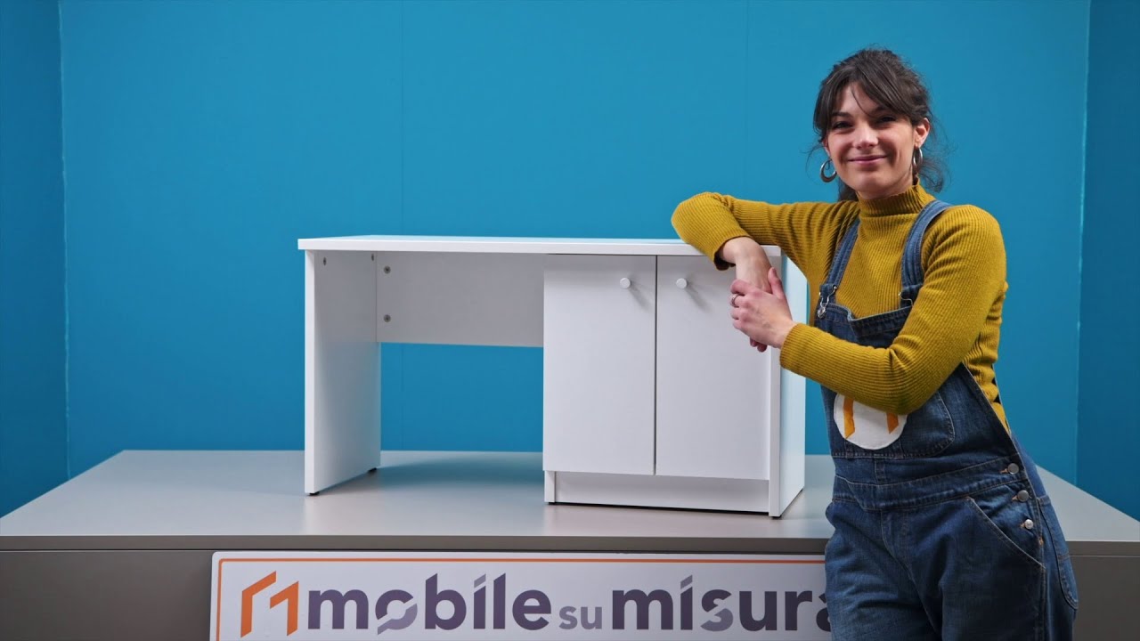 Come montare una scrivania con vano laterale #mobilesumisura - YouTube