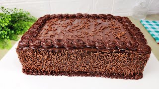 BOLO BRIGADEIRO CREMOSO PARA 20 PESSOAS - Massa pão de ló fofinha de chocolate! Bolo de aniversário!