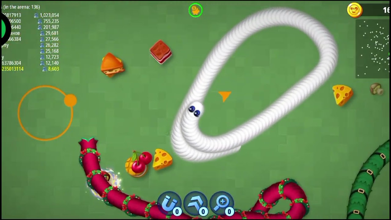 🐍WORMSZONE.IO | Giant Slither Snake Top 01 🏆 | Epic Worms Zone Biggest Snake Gameplay! |Melingkaryt 