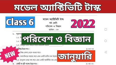 Class 6 Science (পরিবেশ ও বিজ্ঞান) Model Activity Task January 2022 Part 9 #wbbse