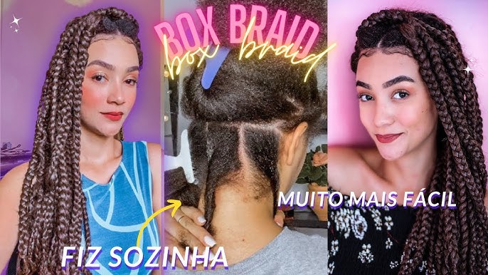 COMO FAZER TRANÇAS BOX BRAIDS GROSSA NO CABELO CRESPO 