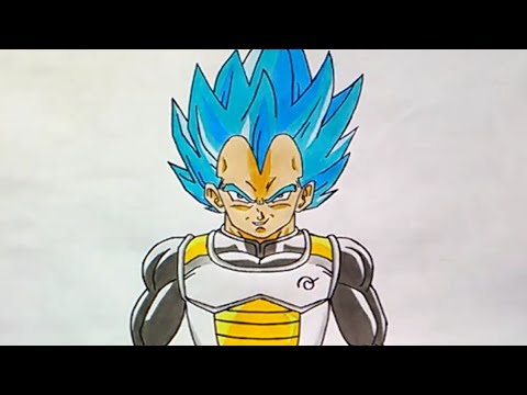 Como Dibujar A Veteta Ssj Dios How To Draw Vegeta Ssj God Dragon