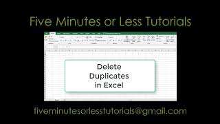 How to Delete Duplicates in Microsoft Excel in under two minutes