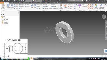 Create washer in Autodesk Inventor 2017 Tutorial