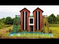 Build Underground Room, Twin Villa, Swimming Pool And Build Bamboo Water Slide And Palm Tree (full)