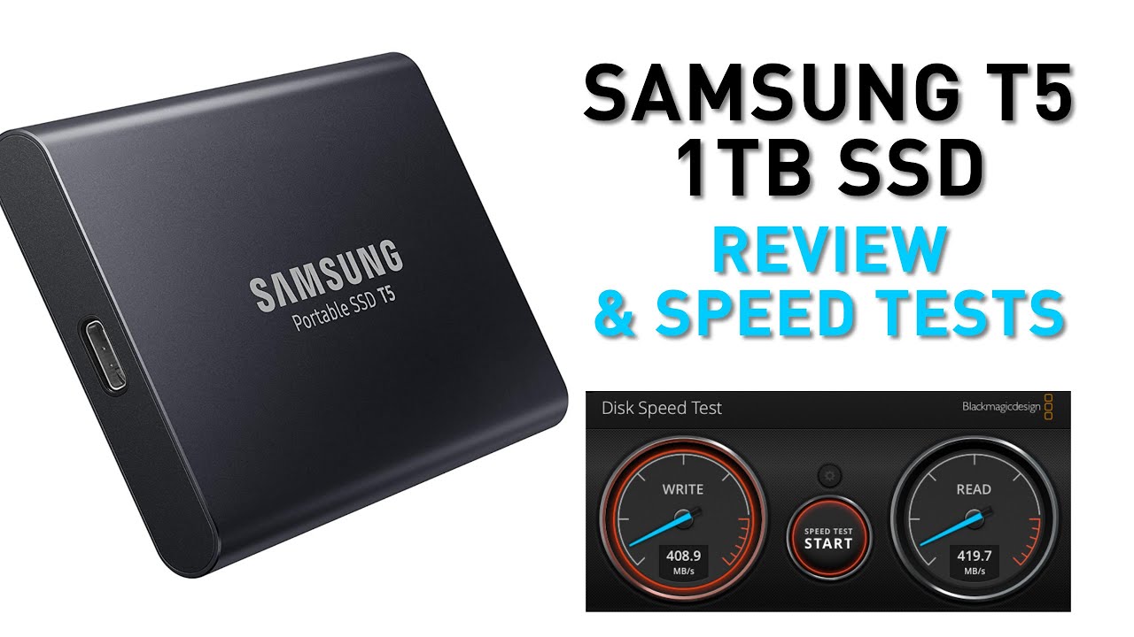 SAMSUNG T5 1TB PORTABLE SSD REVIEW AND DISK SPEED TEST - YouTube