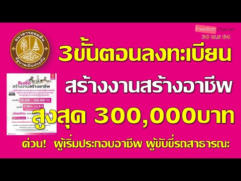 วิธีลงทะเบียนกู้เงินออมสินสูงสุด 300,000 บาท โครงการสร้างงานสร้างอาชีพ มี3ขั้นตอนดังนี้