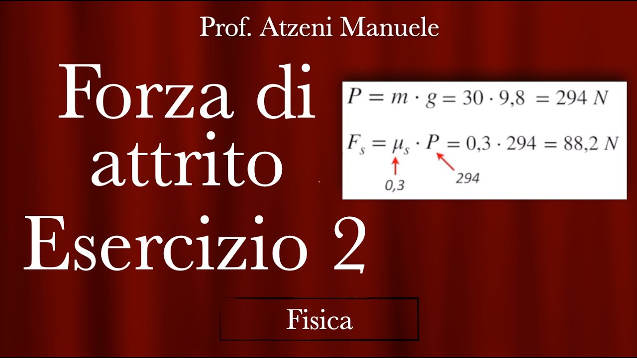 Coefficiente Di Attrito Statico E Dinamico Forza di attrito statico e dinamico - Esercizio 2 @ManueleAtzeni