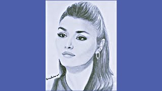 رسم هاندا ارتشيل بطلة مسلسل انت اطرق بابي خطوة خطوة | hande erçel drawing step by step