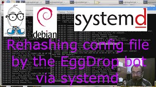 Rehashing config file by the EggDrop bot via systemd