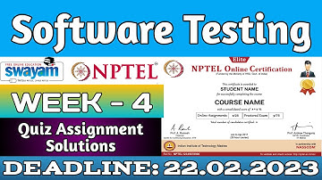 NPTEL SOFTWARE TESTING ASSIGNMENT 4 ANSWERS | 2023