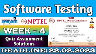 NPTEL SOFTWARE TESTING ASSIGNMENT 4 ANSWERS | 2023