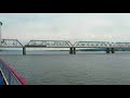 Зеленодольск - Река Волга. Проход Романовского железнодорожного моста. Вид с Волги (Татарстан)