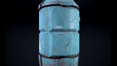 Toxic Waste Barrel - Game Model | 3dsMax | Substance Painter