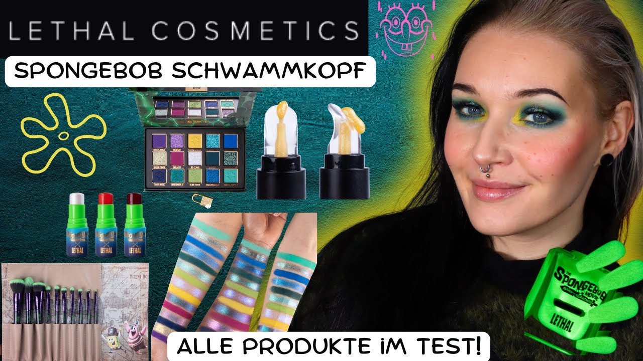 @Lethal Cosmetics X Spongebob Schwammkopf 🍍 I Test I Swatches, Look & Rabattcode I Indiebrands Neu