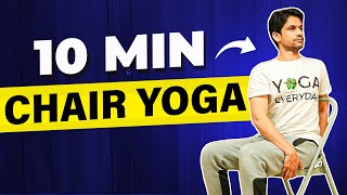 Chair Yoga for Beginners: Boost Energy & Health in Just 10 Minutes | Saurabh Bothra Yoga