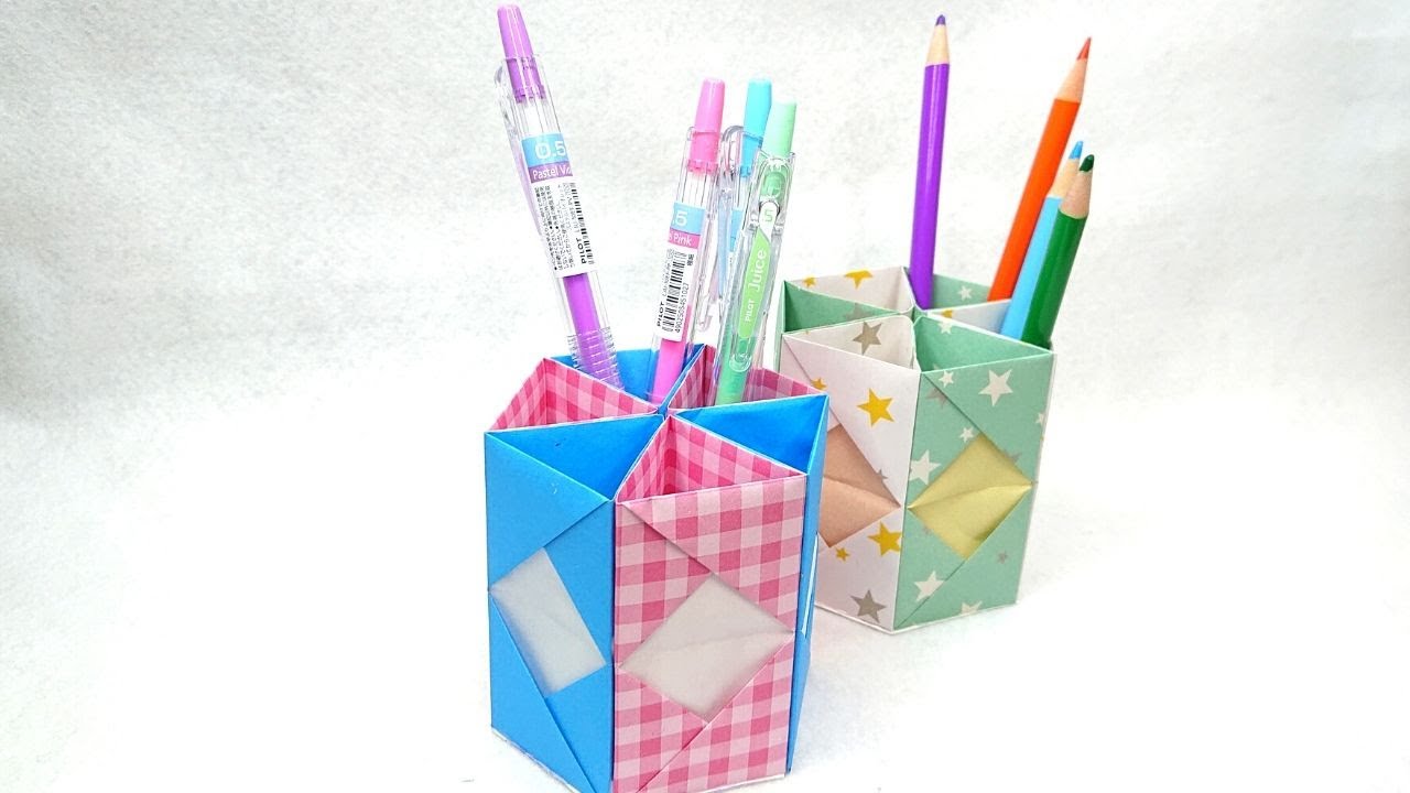 実用使い 折り紙で作るペン立て Craft Okuya Youtube