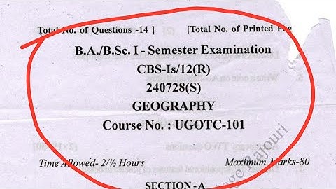 BA/BSC 1st semester Geography question paper | jammuuniversity 2021