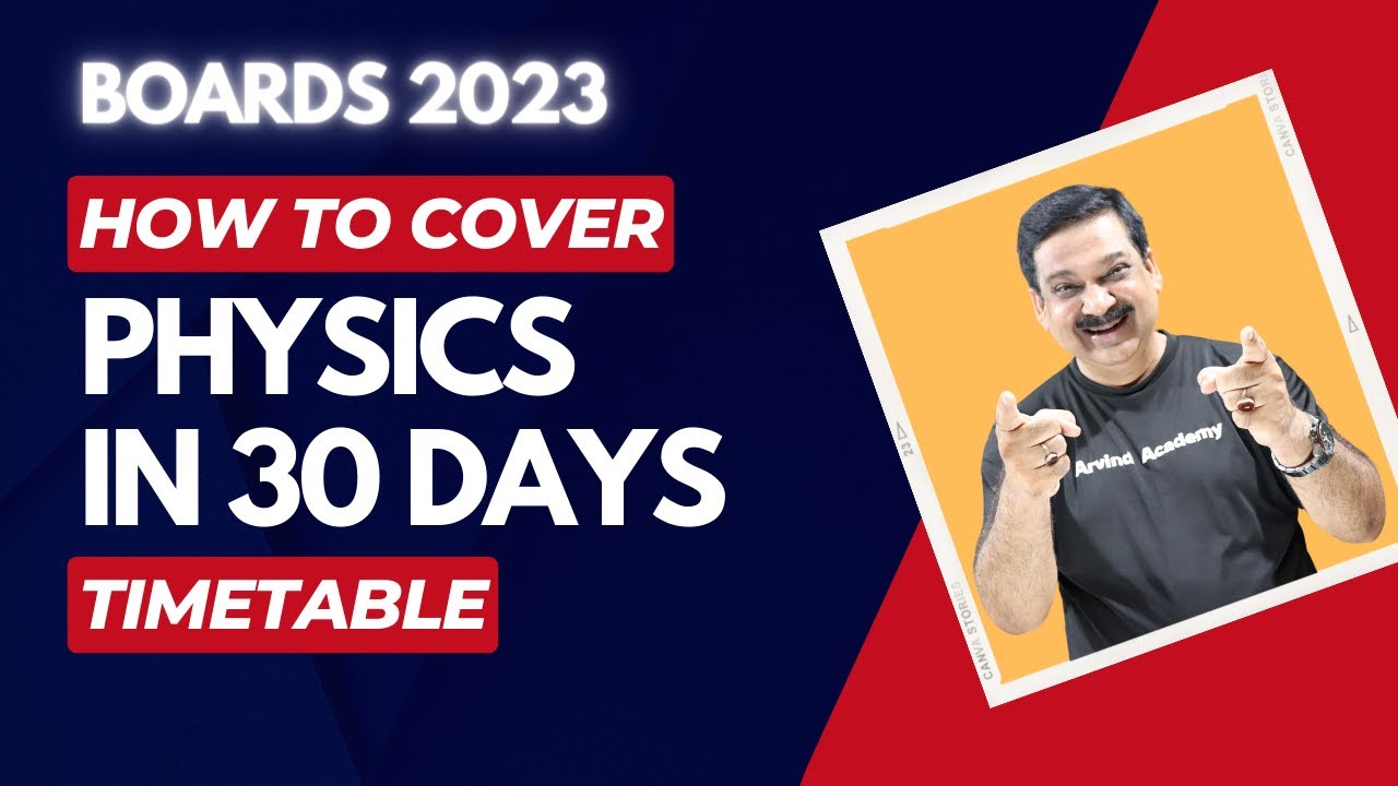 How to Cover Physics in 30 Days, Timetable & Strategy for Physics in 30 ...