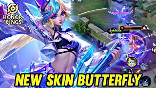 HOK : NEW SKIN BUTTERFLY ROCKSTAR GAMEPLAY - HONOR OF KINGS