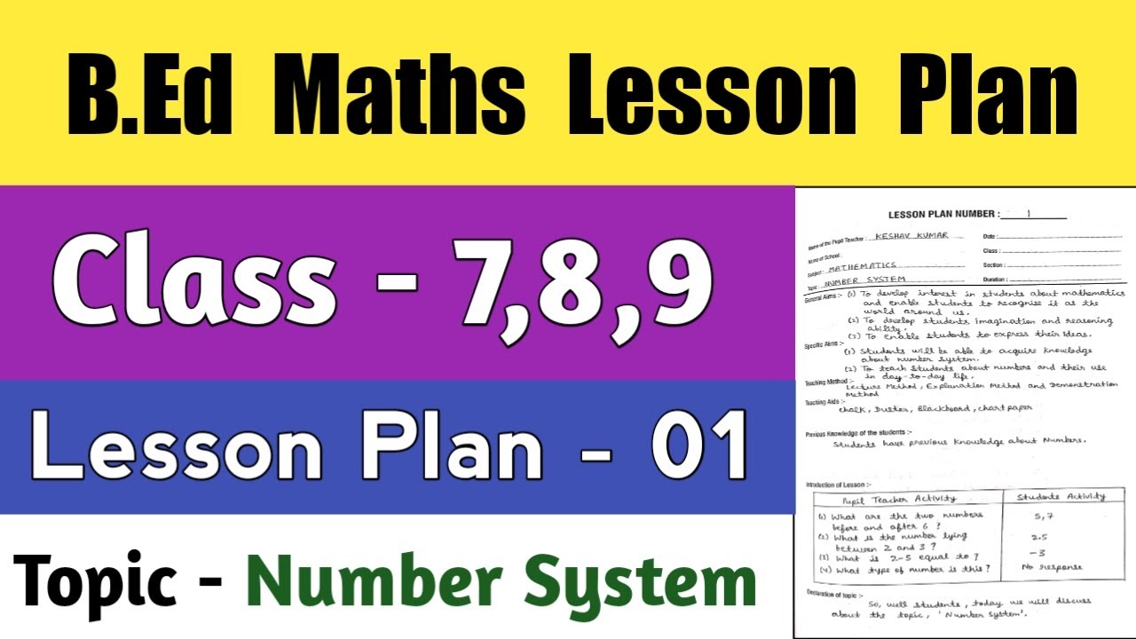 B Ed Maths Lesson Plan In Hindi Pdf Download