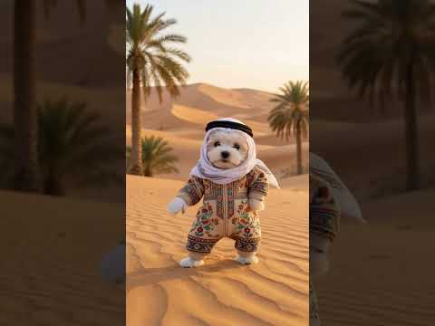 사막까지 진출한 우리 댕댕이 🐶🏜️뜨거운 모래 위에서 댄스까지 접수했습니다 💃된 댕댕이의 사막 댄스 😆좋아요 ❤️ 한 번 눌러주고 가세요!