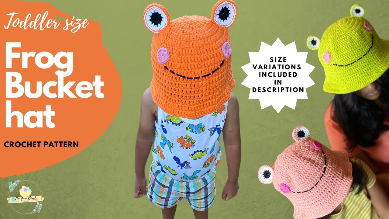 Frog Bucket Hat | Toddler Size Hat | Easy Crochet Pattern 