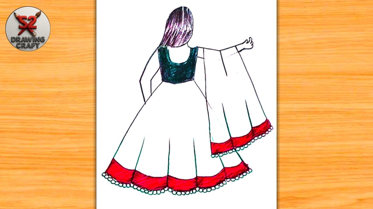 Backside girl drawing video | how to a girl drawing | easy drawing step-by-step