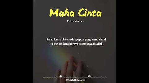 Dr Fahruddin Faiz M.Ag satu menit || filsafat, siapa Maha Cinta?...