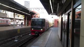 名鉄3300系+3150系準急河和ゆき　金山駅3番線入線