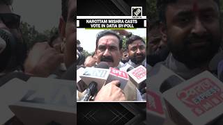 Former MP Home minister Narottam Mishra casts vote in Datia assembly by-poll