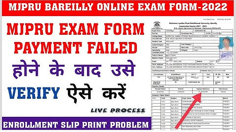 Mjpru Exam Form Payment Verify Kaise kare| mjpru Exam Fees Failed Problem| Mjpru online Exam Form