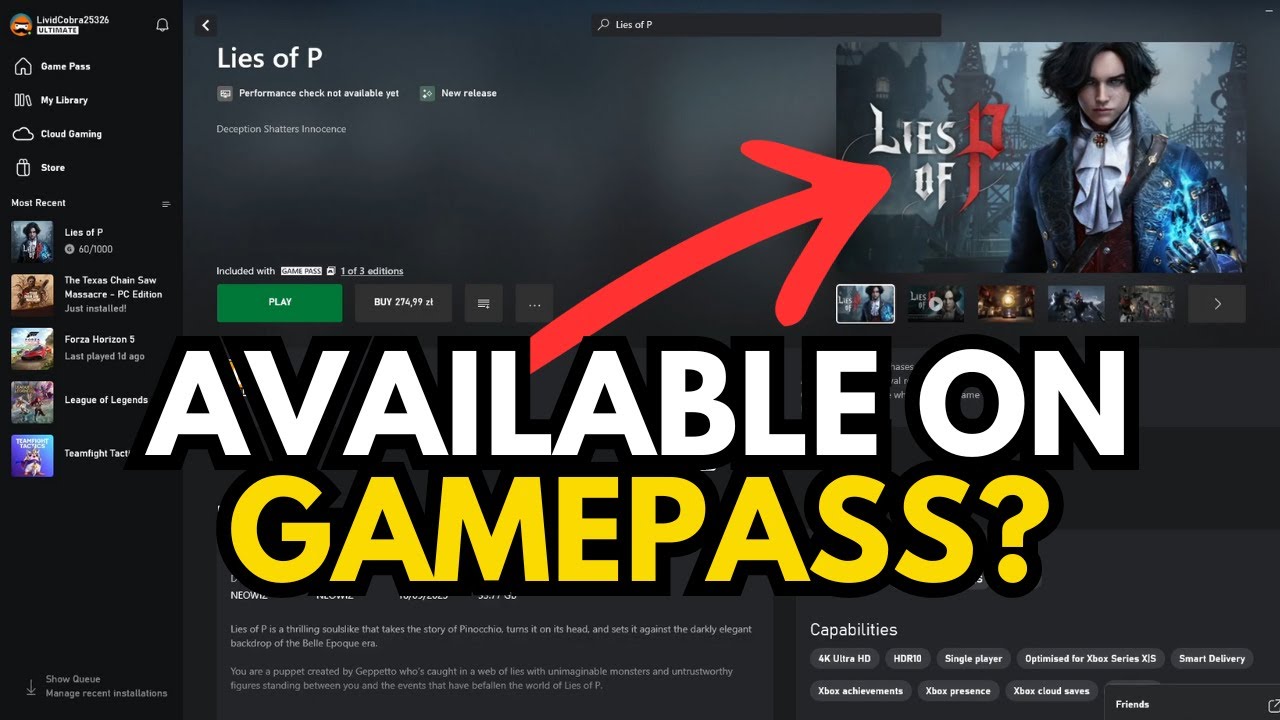 Lies of P is now available on Xbox Game Pass — GAMINGTREND